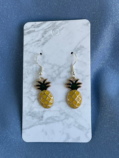 Pineapple Sterling Silver Earrings