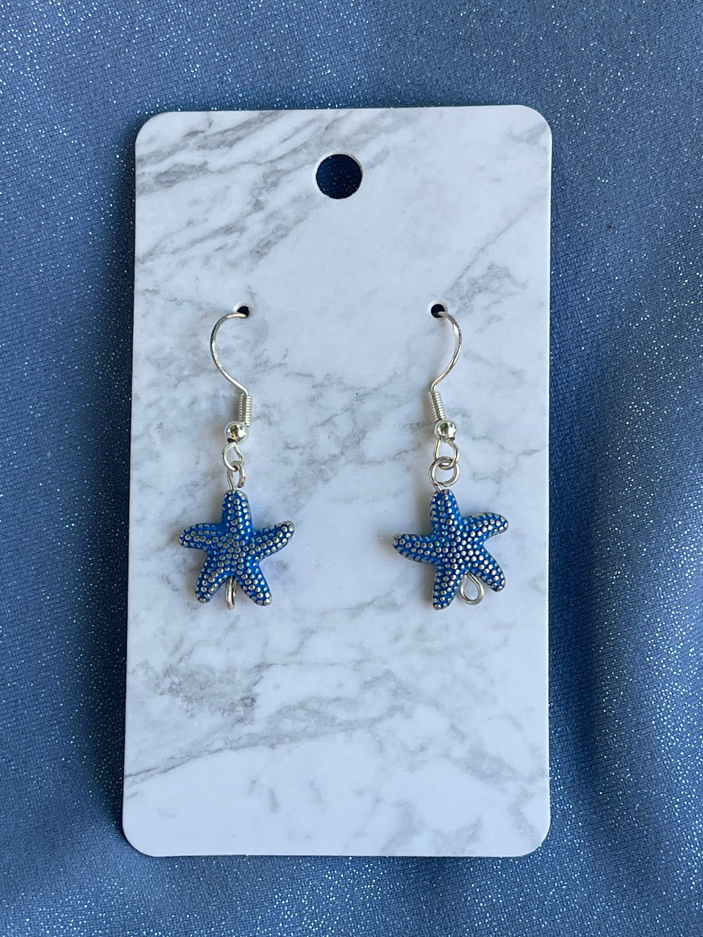 Sterling Silver Metal Starfish Earrings