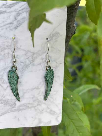 Metal Wing Sterling Silver Earrings