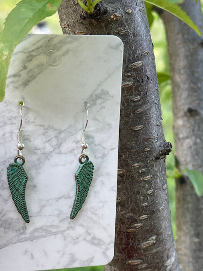 Metal Wing Sterling Silver Earrings