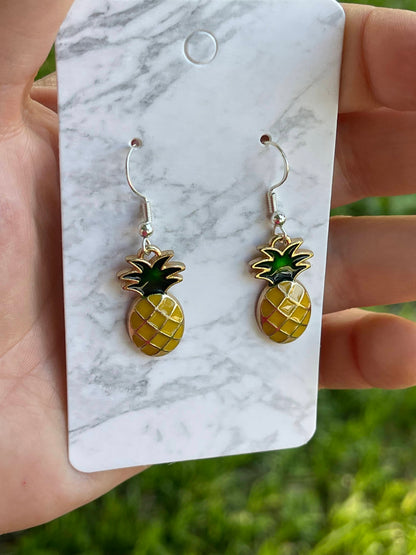 Pineapple Sterling Silver Earrings