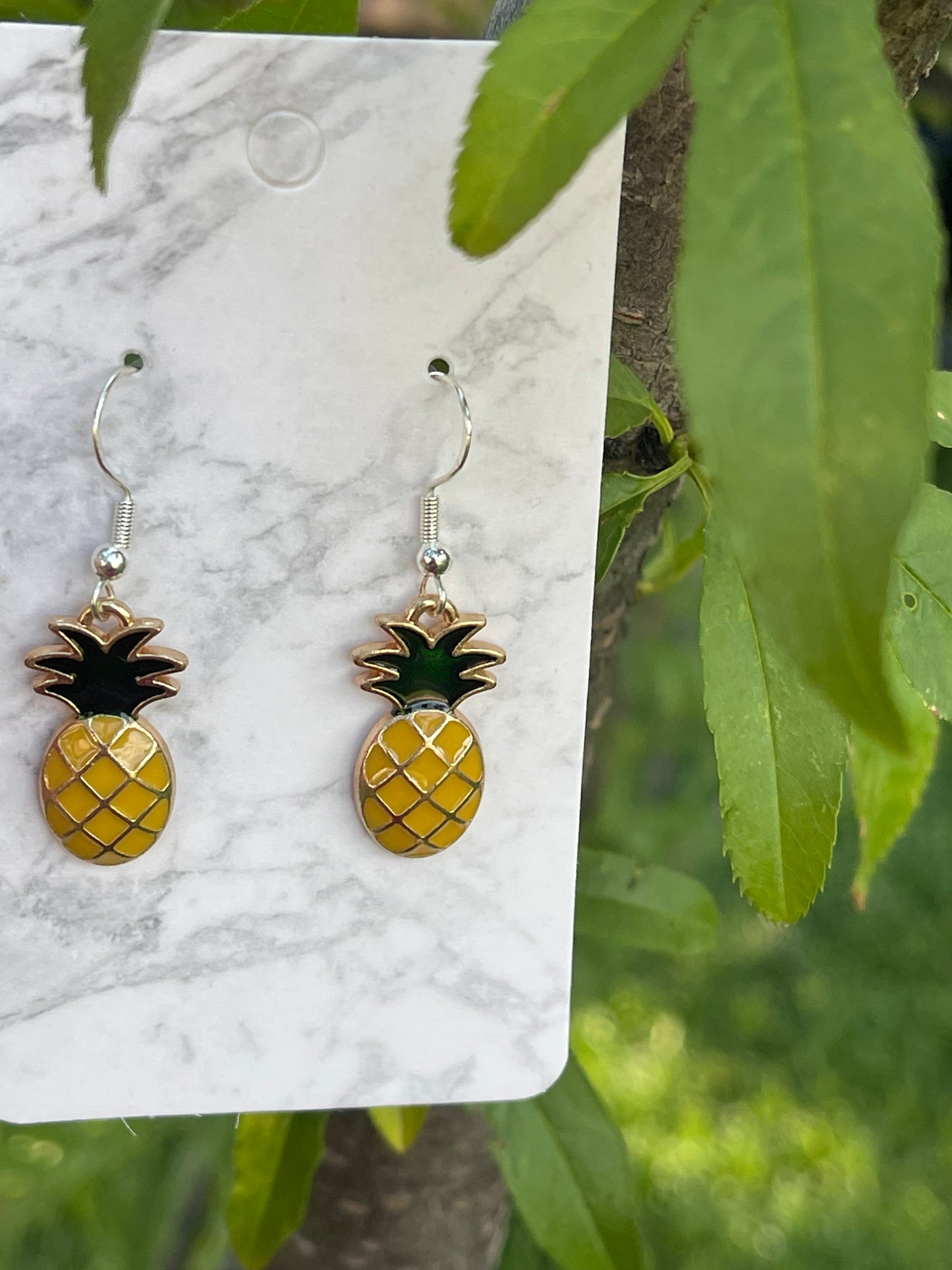 Pineapple Sterling Silver Earrings