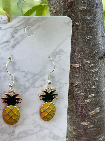 Pineapple Sterling Silver Earrings