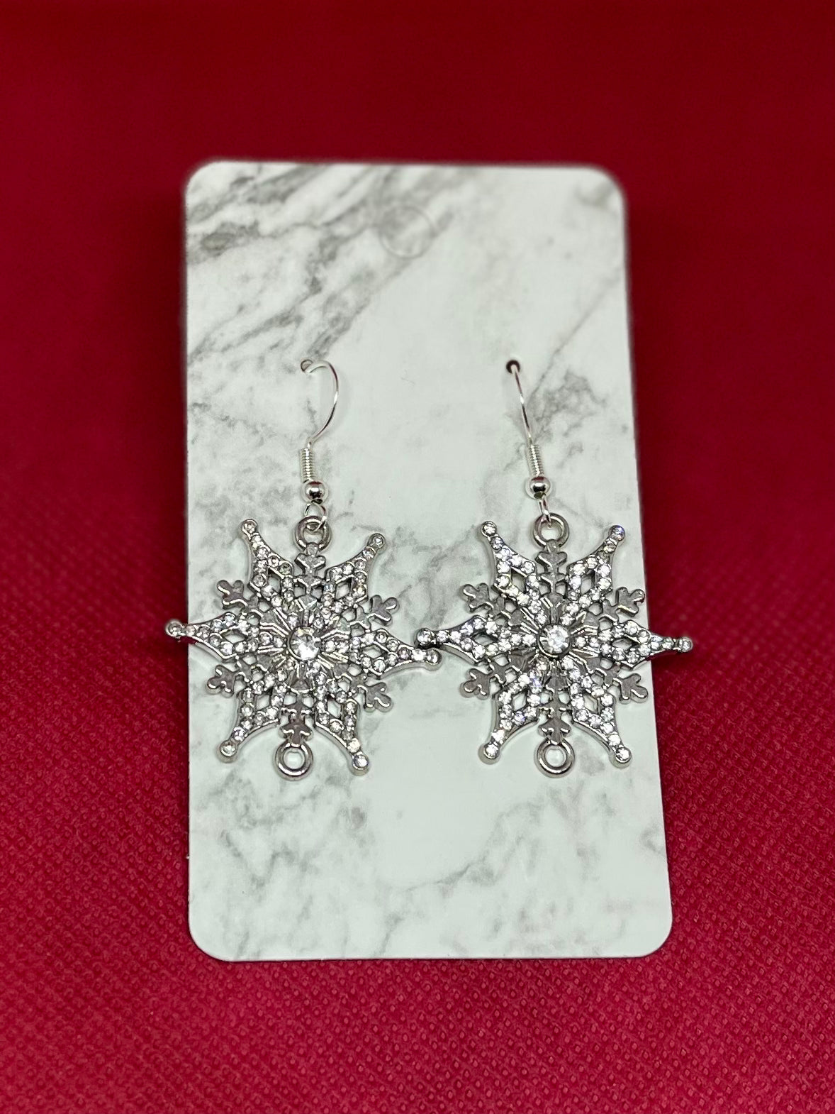 Silver snowflake earrings