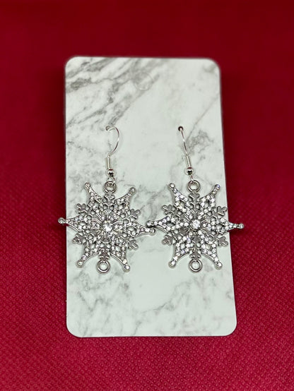 Silver snowflake earrings