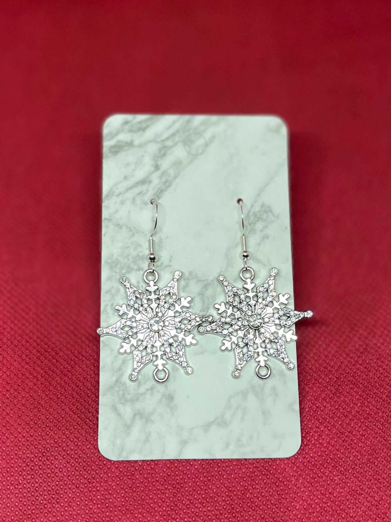 Silver snowflake earrings