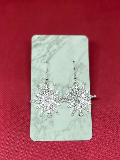 Silver snowflake earrings