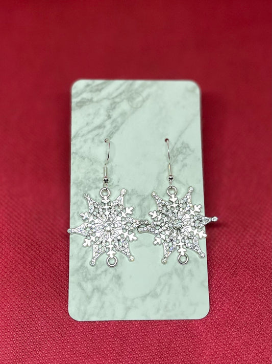 Silver snowflake earrings