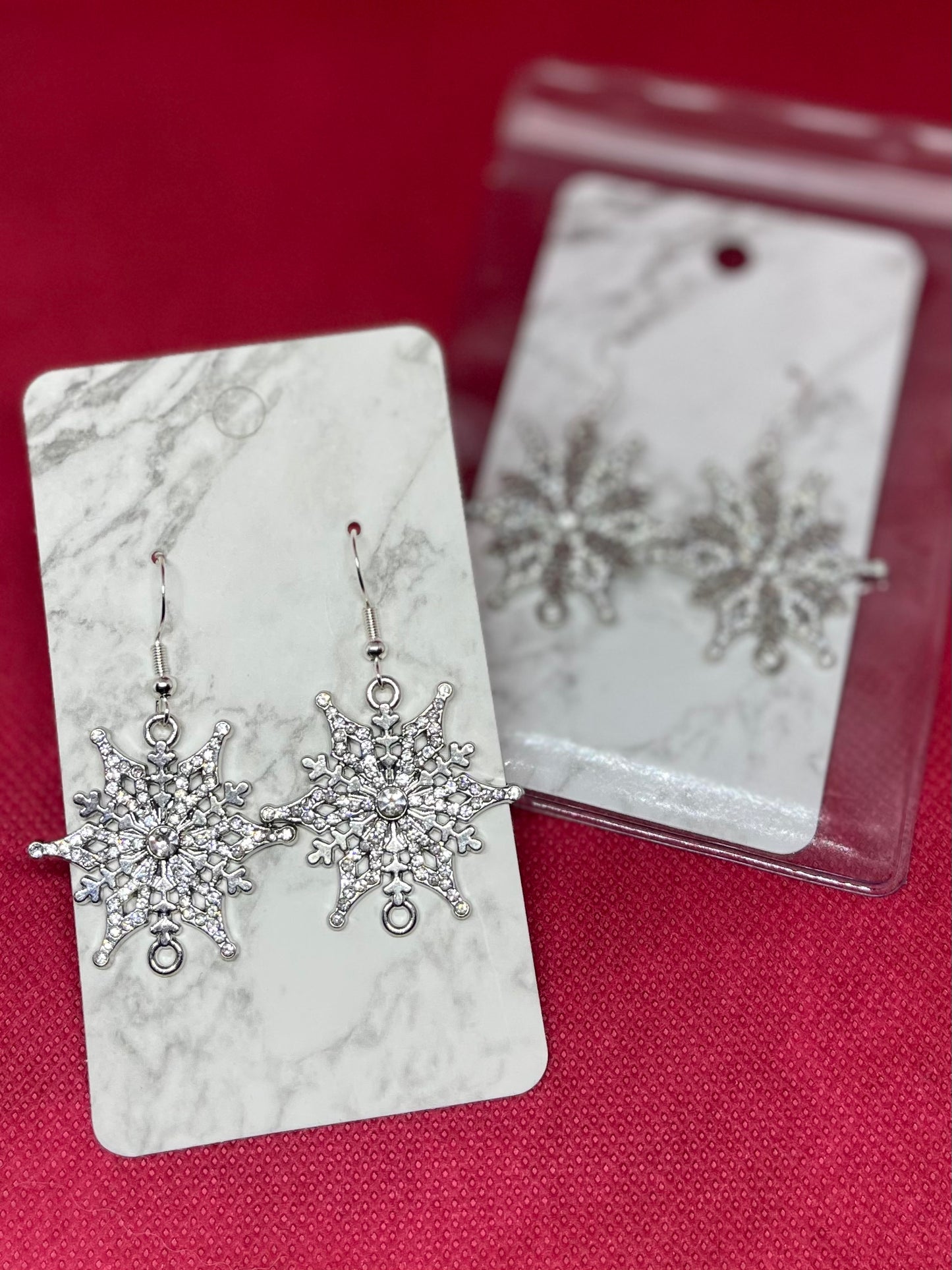 Silver snowflake earrings