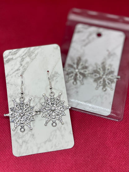 Silver snowflake earrings