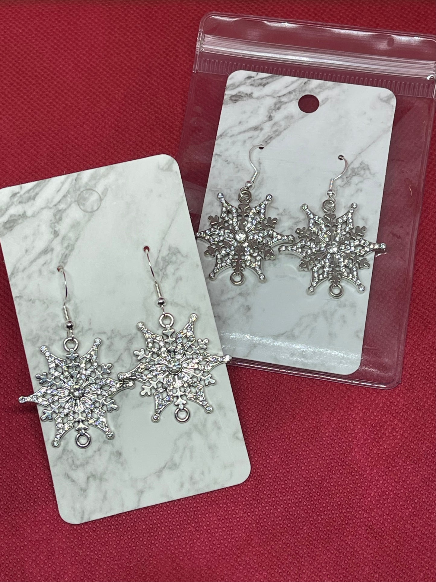 Silver snowflake earrings