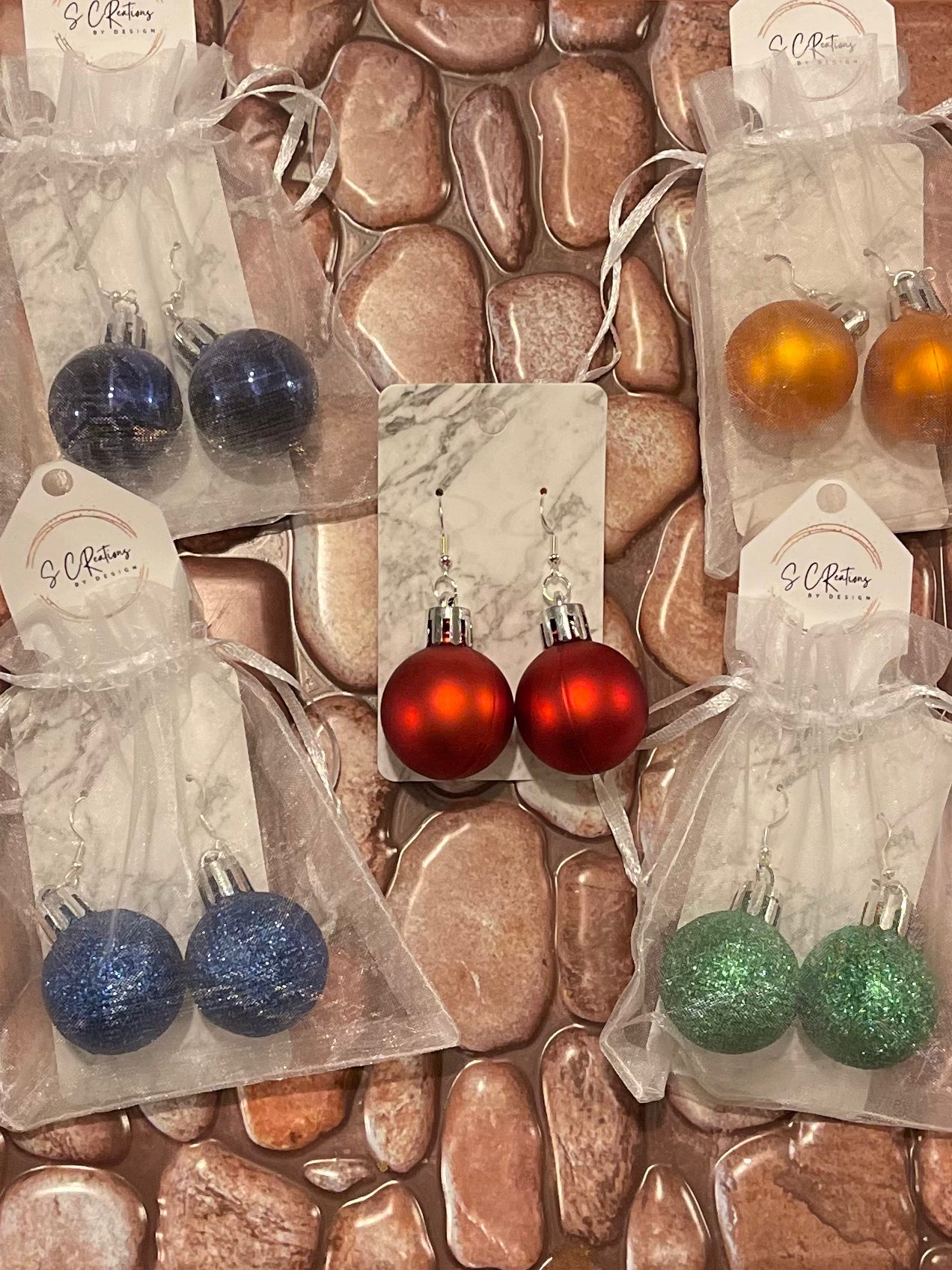 Christmas bulb earrings