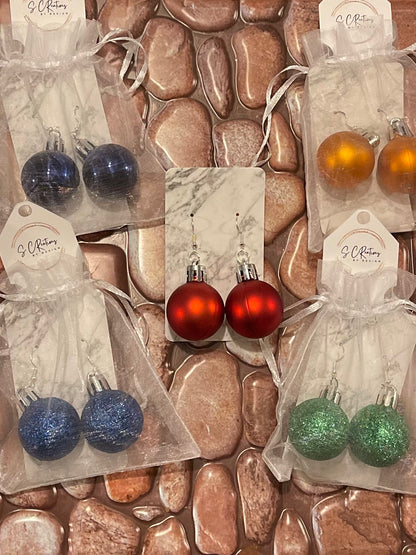 Christmas bulb earrings