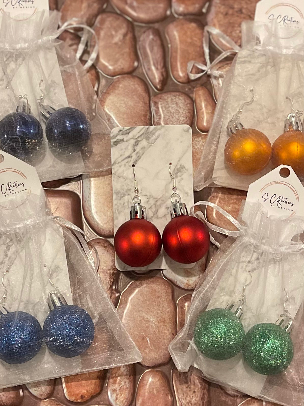 Christmas bulb earrings