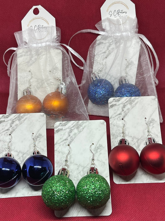 Christmas bulb earrings