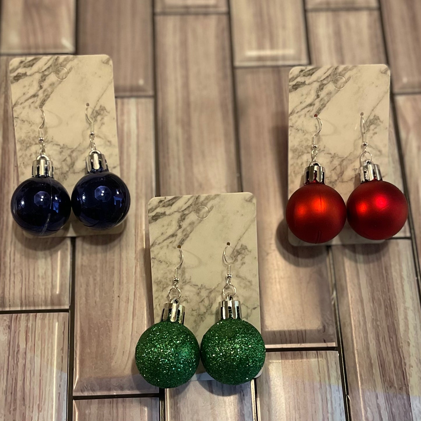 Christmas bulb earrings