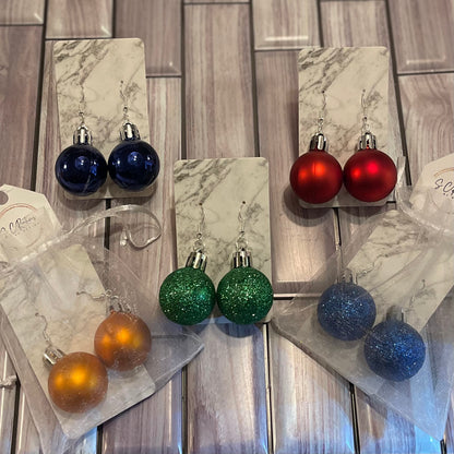 Christmas bulb earrings