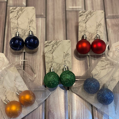 Christmas bulb earrings