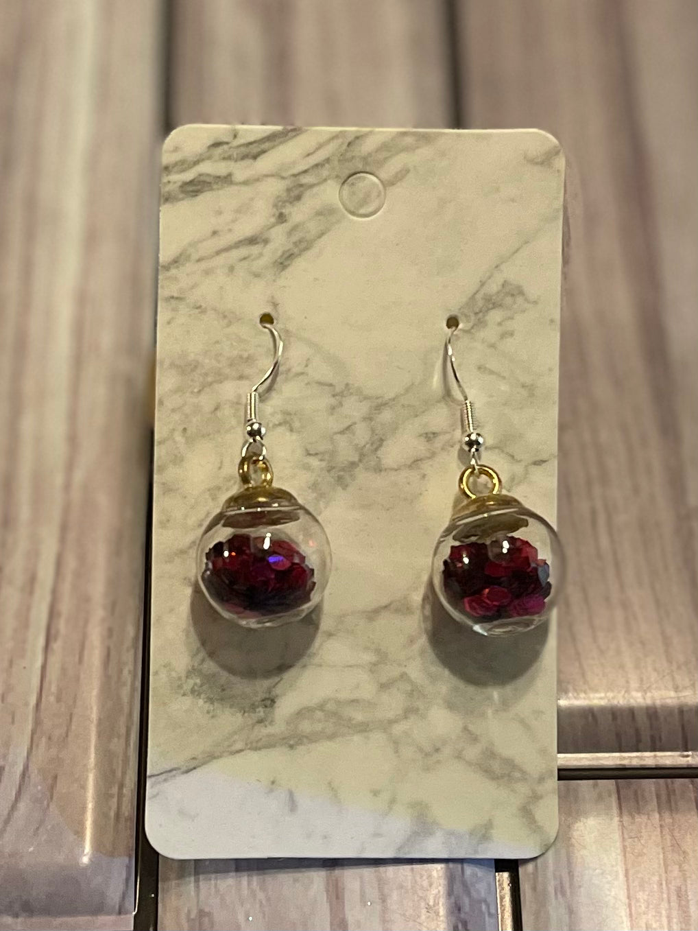 Christmas bulb glitter earrings