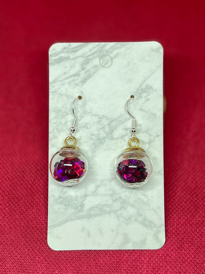 Christmas bulb glitter earrings