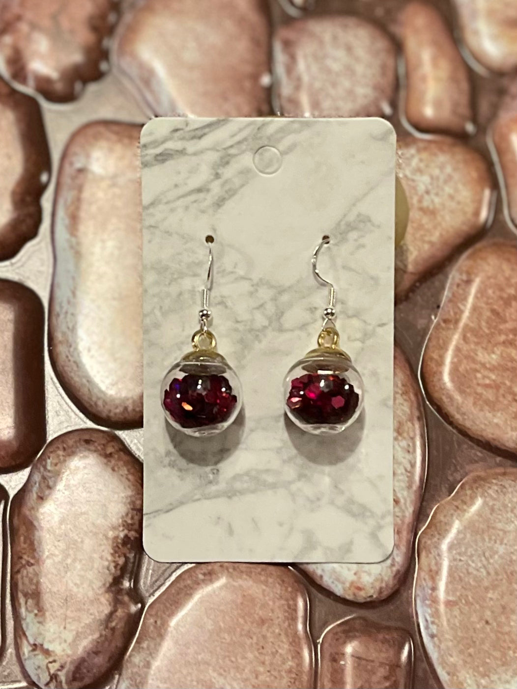 Christmas bulb glitter earrings