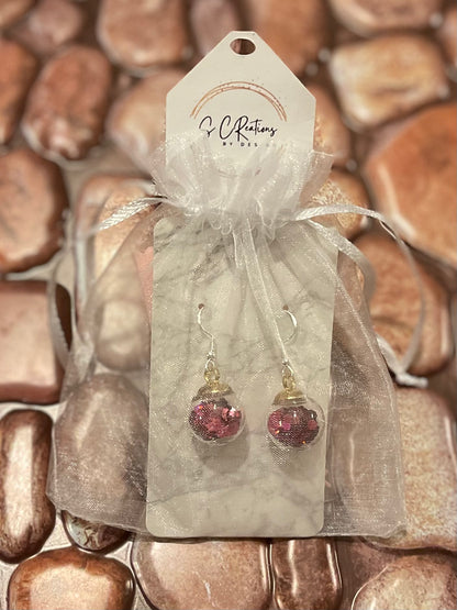 Christmas bulb glitter earrings