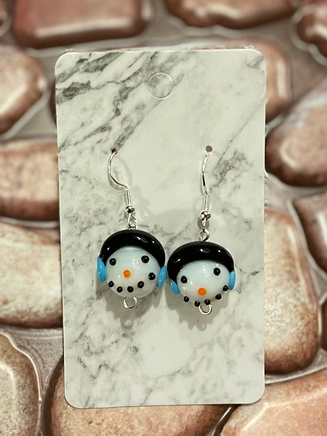 Snowman Christmas Earrings