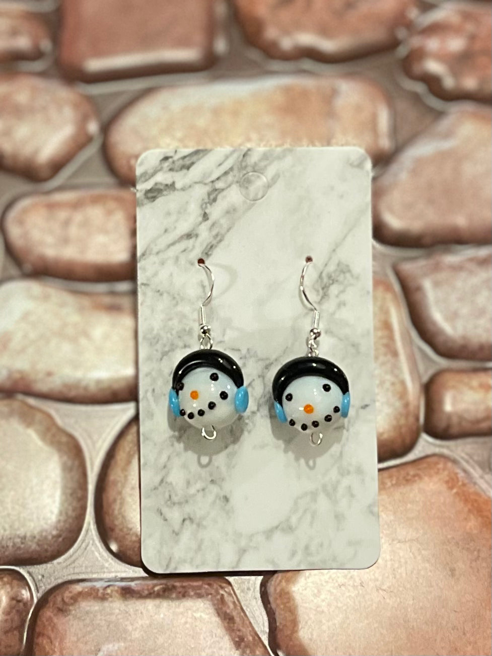 Snowman Christmas Earrings