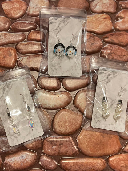 Snowman Christmas Earrings