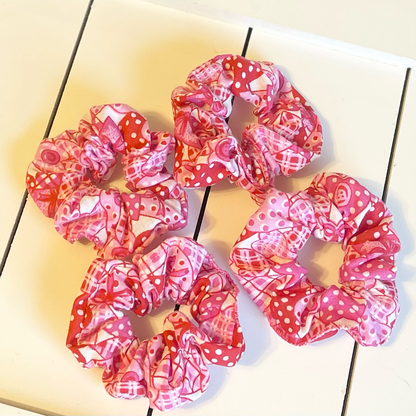 Mini Light pink heart Scruchie