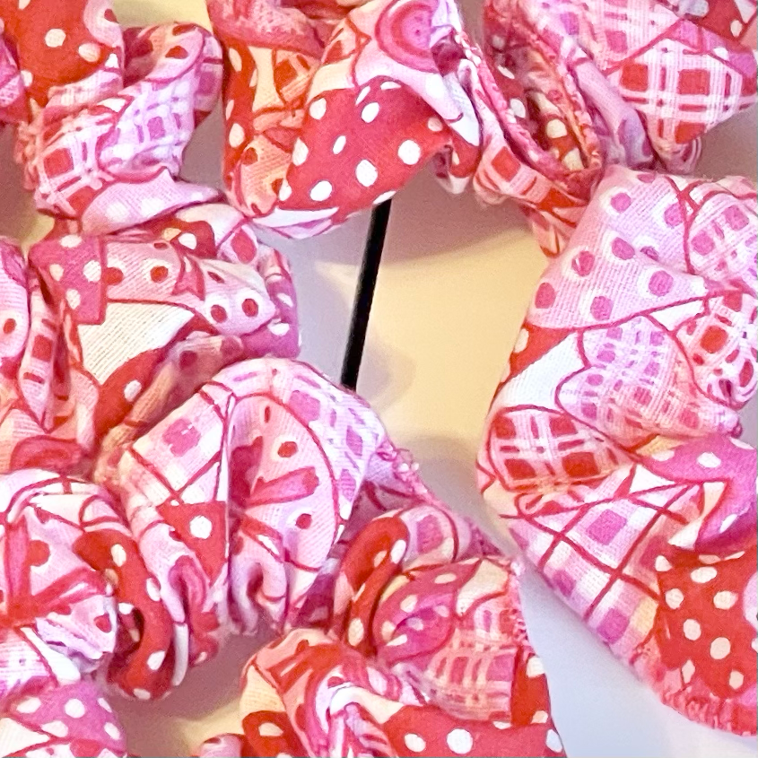 Mini Light pink heart Scruchie