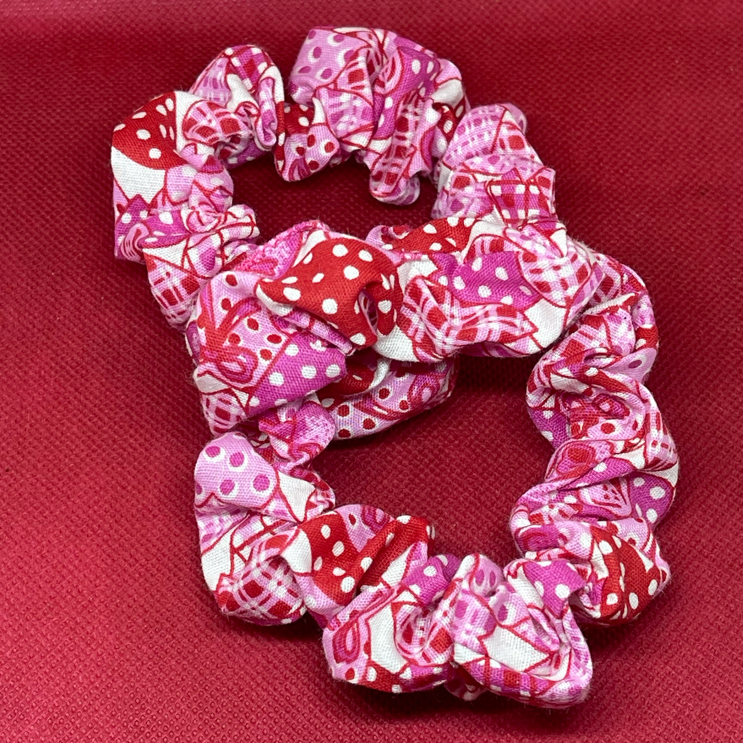 Skinny Light pink heart Scruchie