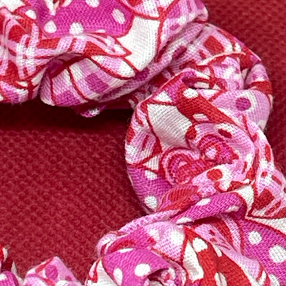 Skinny Light pink heart Scruchie