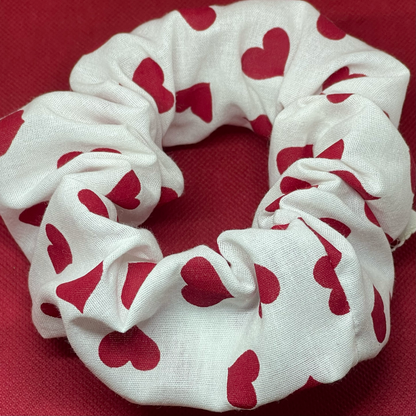 XL White Heart Scrunchie