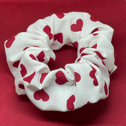 XL White Heart Scrunchie