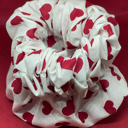 XL White Heart Scrunchie