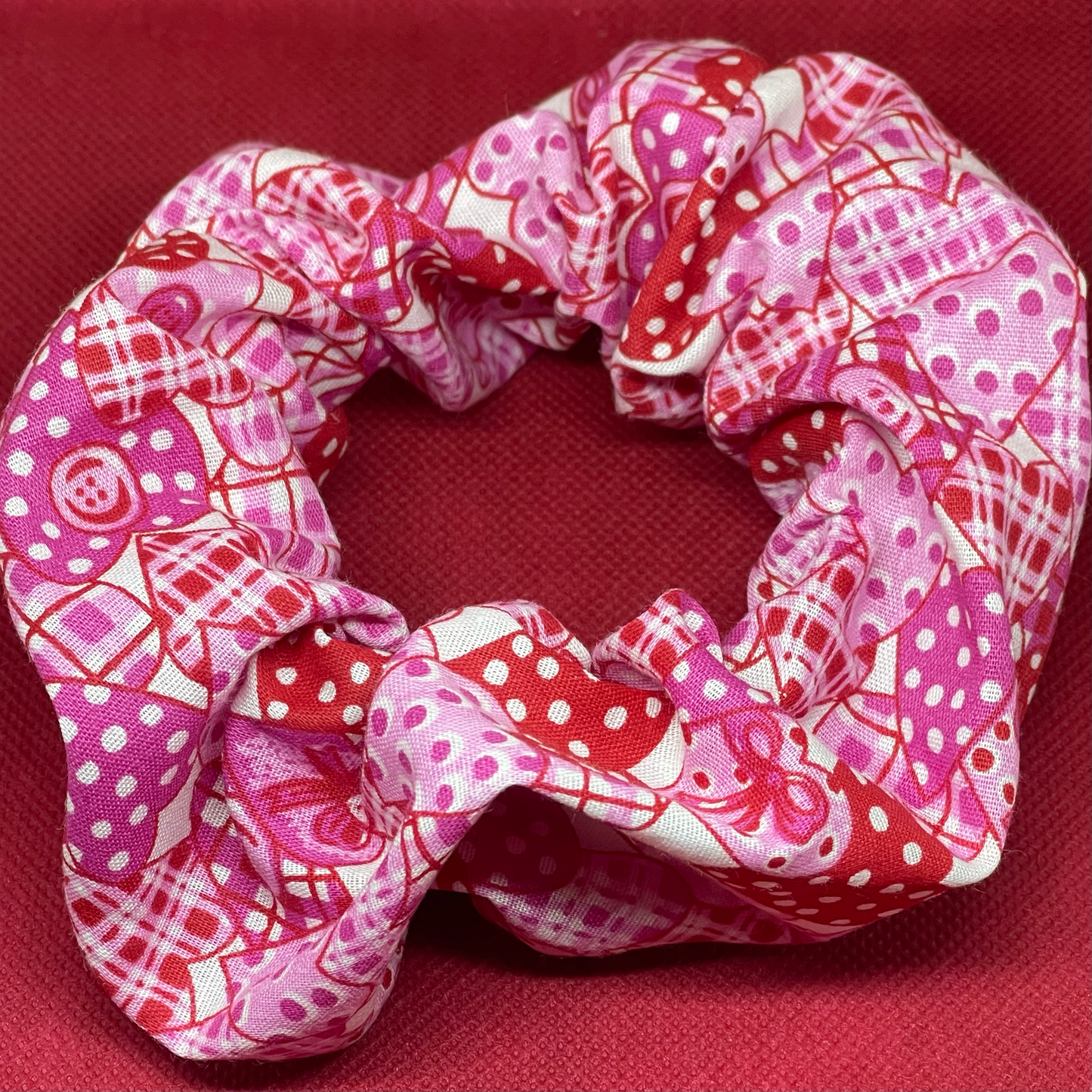 XL Pink heart Scrunchie