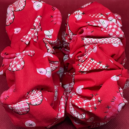 XL Red heart Scrunchie