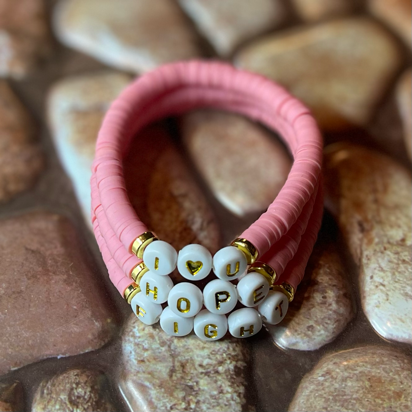 Coral Custom Heishi Bracelet