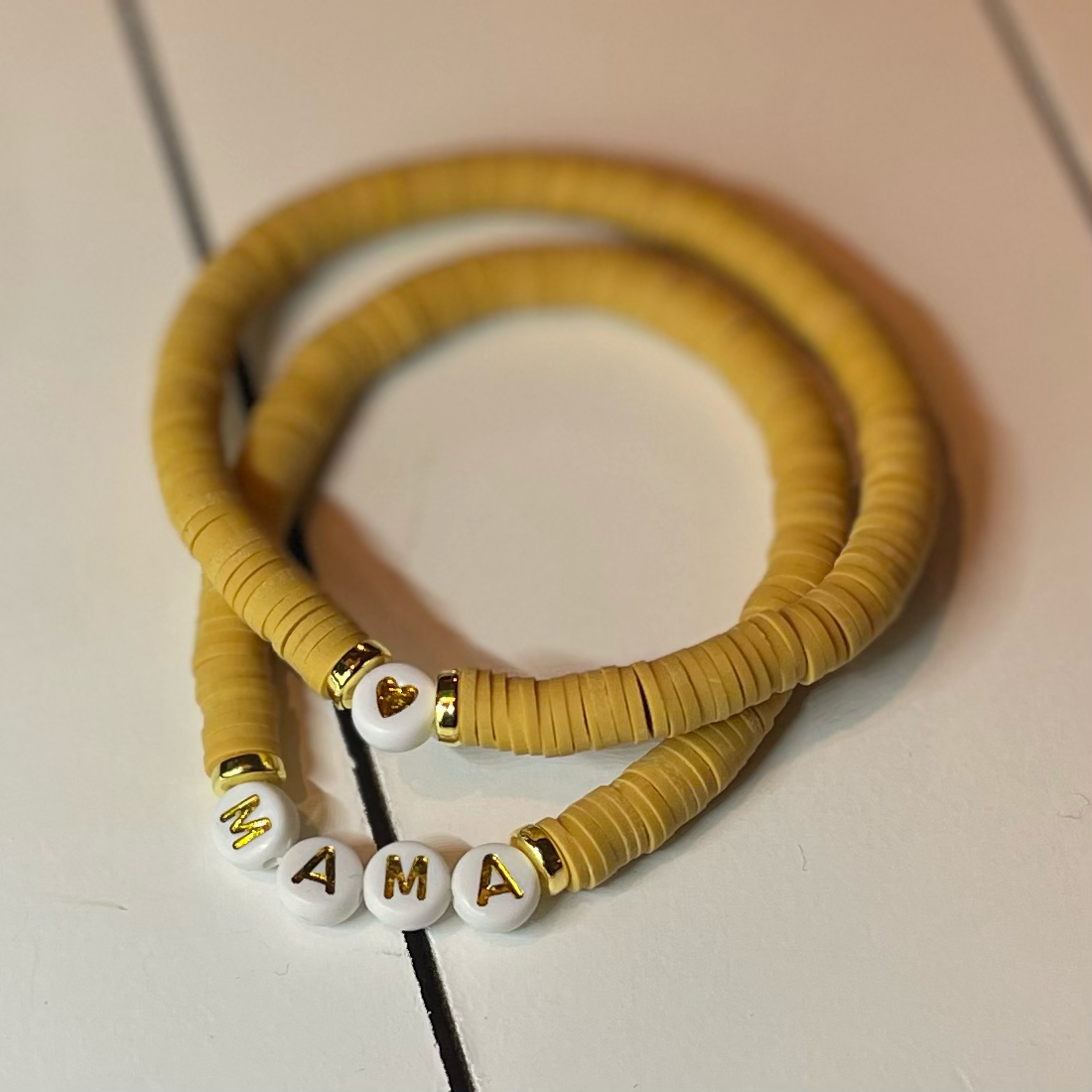 Khaki Custom Heishi Bracelet