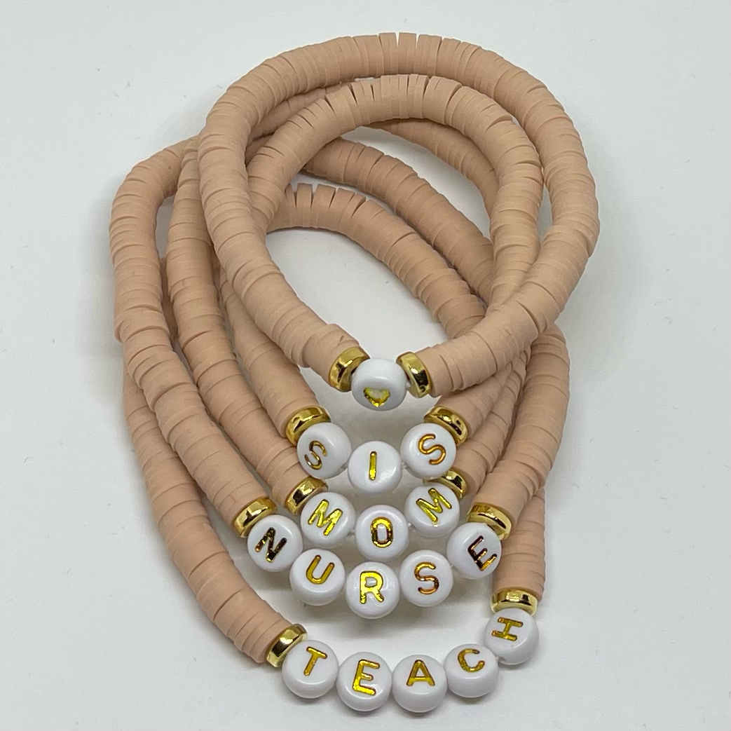 Dusty Rose Custom Heishi Bracelet