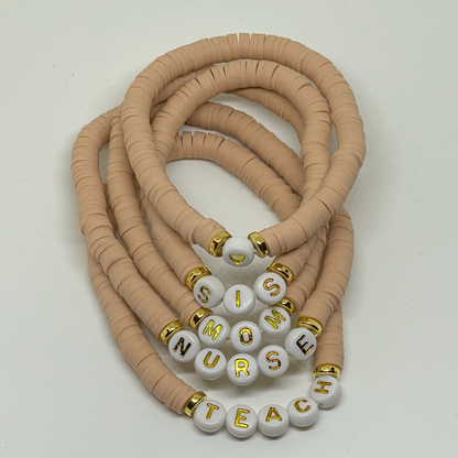 Dusty Rose Custom Heishi Bracelet