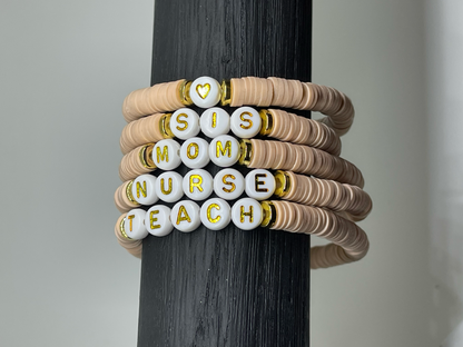 Dusty Rose Custom Heishi Bracelet