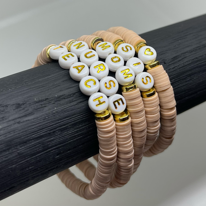 Dusty Rose Custom Heishi Bracelet