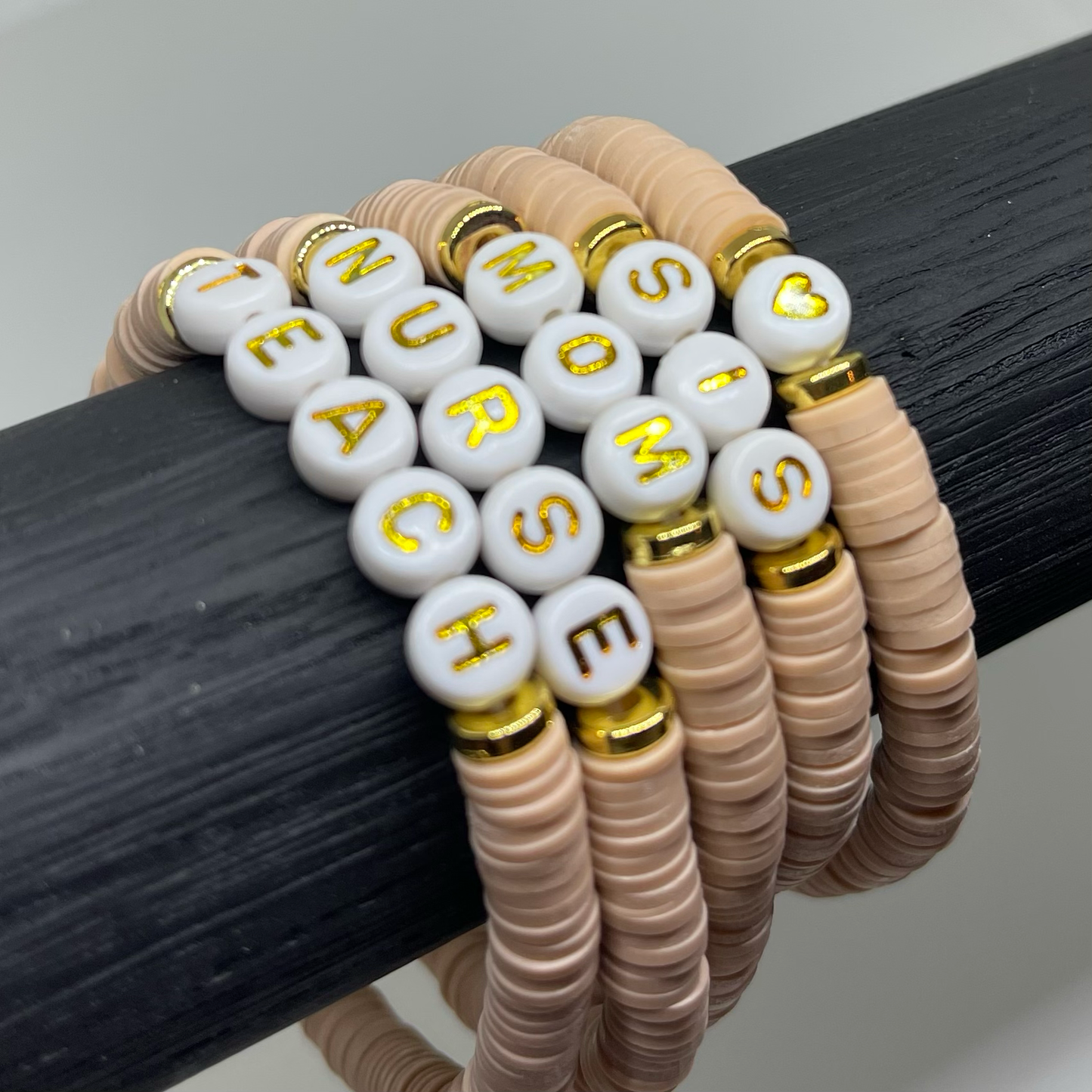 Dusty Rose Custom Heishi Bracelet