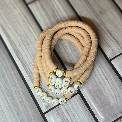 Dusty Rose Custom Heishi Bracelet