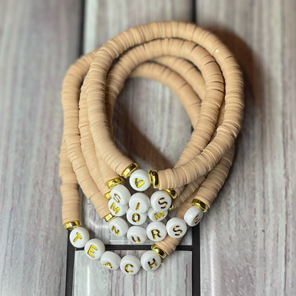 Dusty Rose Custom Heishi Bracelet