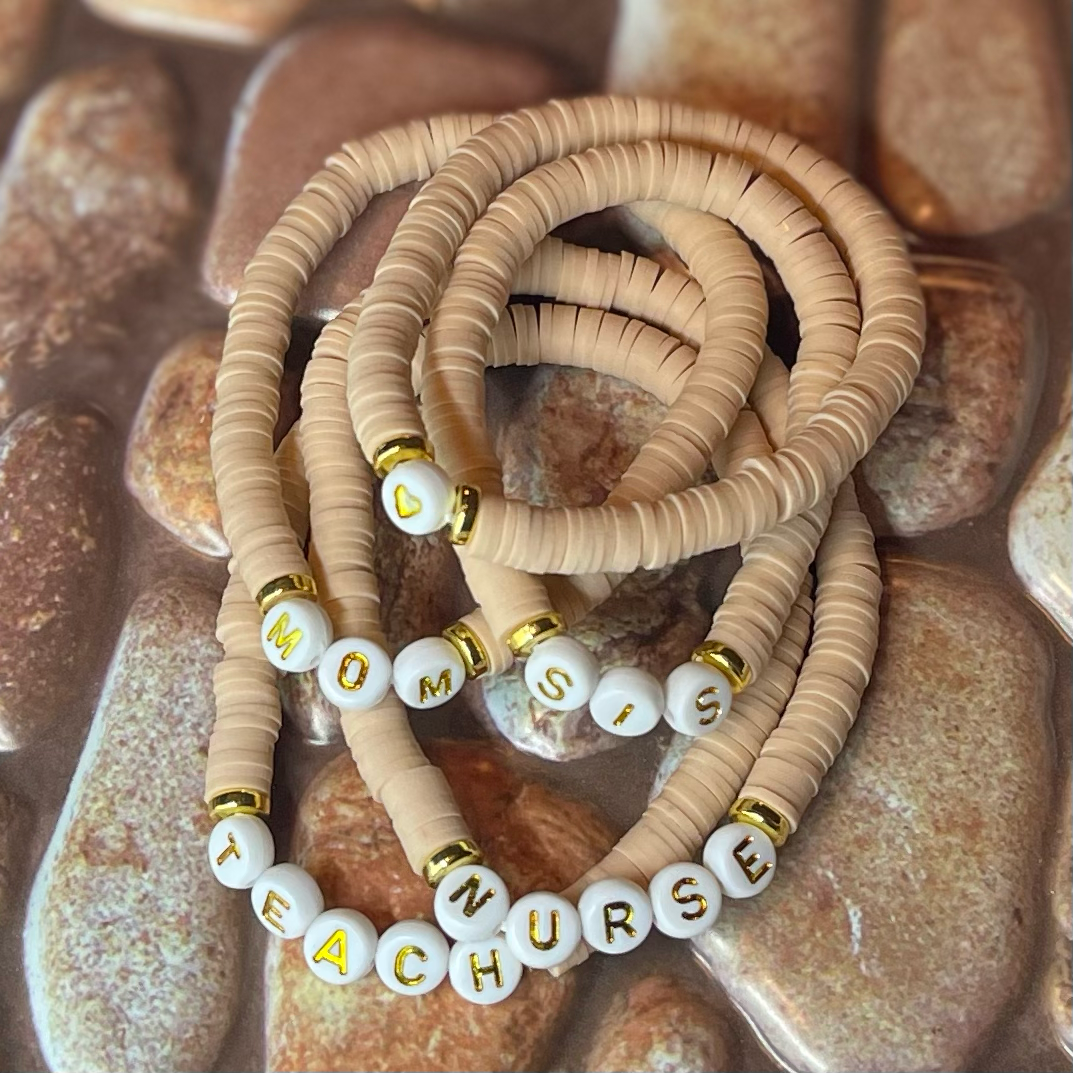 Dusty Rose Custom Heishi Bracelet