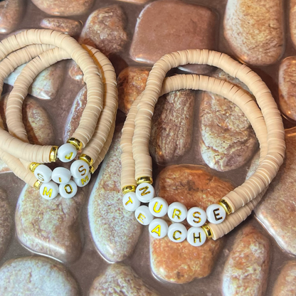 Dusty Rose Custom Heishi Bracelet