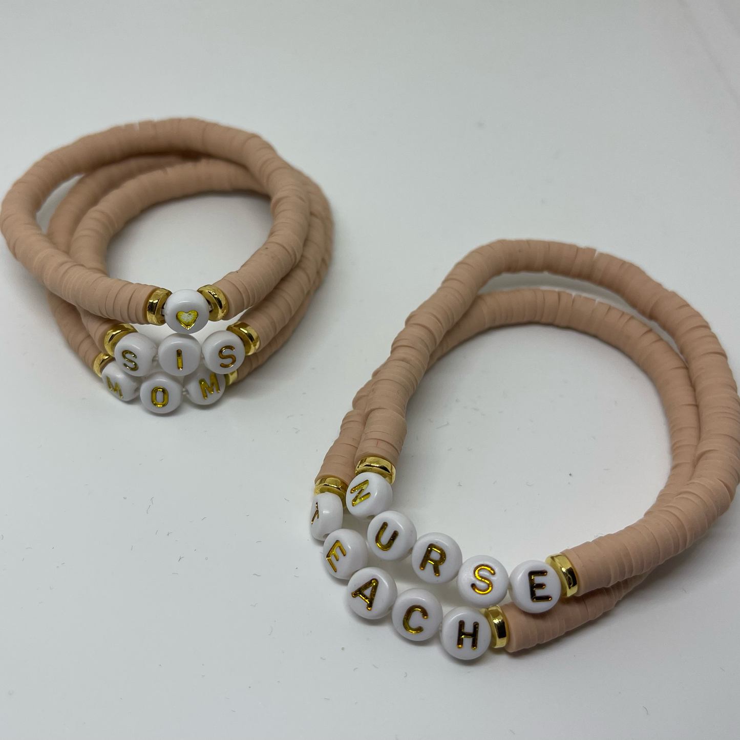 Dusty Rose Custom Heishi Bracelet
